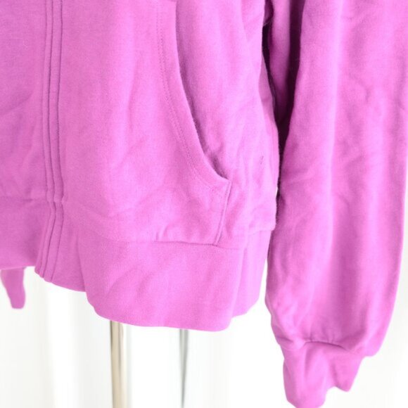 NWT Gap Vintage Soft Cropped Full-Zip Hoodie Rose Pink Verbana Sz L - Picture 5 of 7